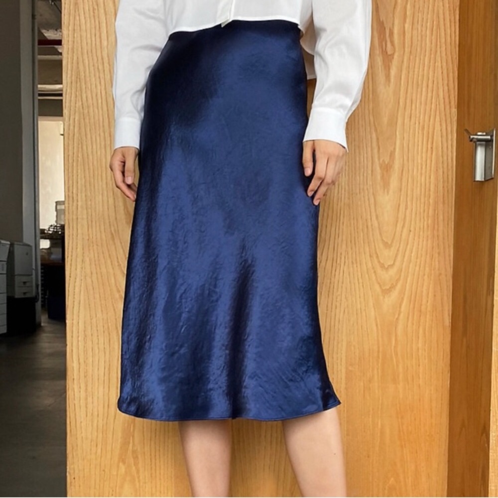 Wilfred Only slip satin skirt 00 classic navy